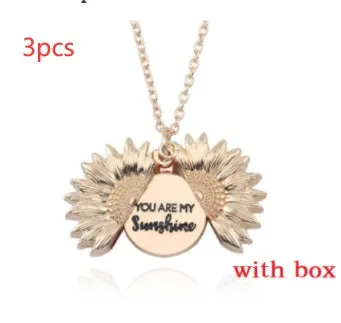 Sunflower double lettering necklace in ancient gold finish with 25mm square pendant on 45cm chain