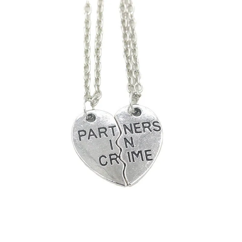 Women's alloy love rainbow necklace with regular chain, electroplated finish, love pendant, available in eleven colours