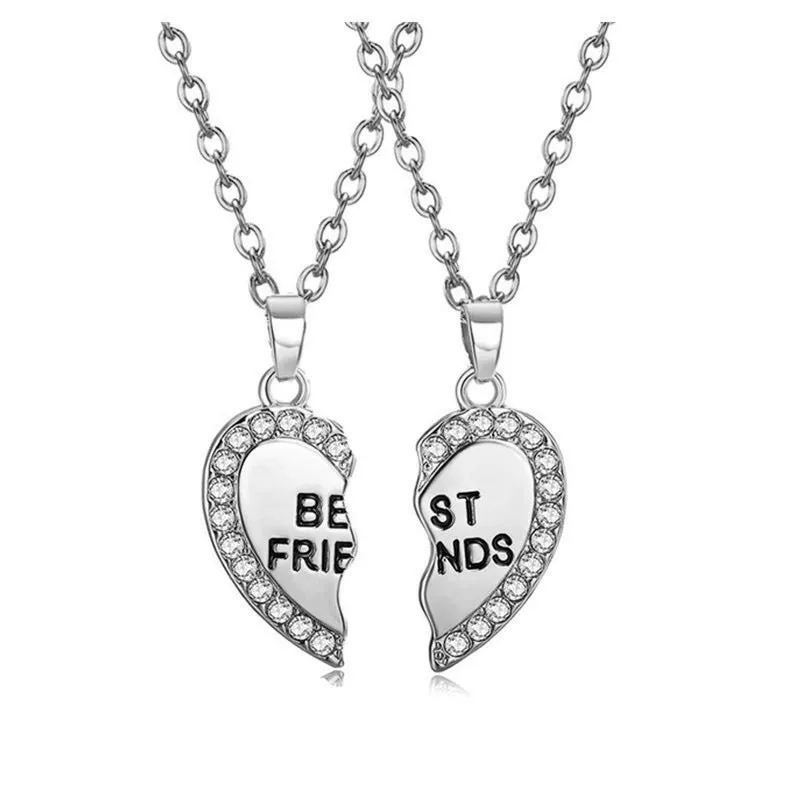 Women's alloy love rainbow necklace with regular chain, electroplated finish, love pendant, available in eleven colours