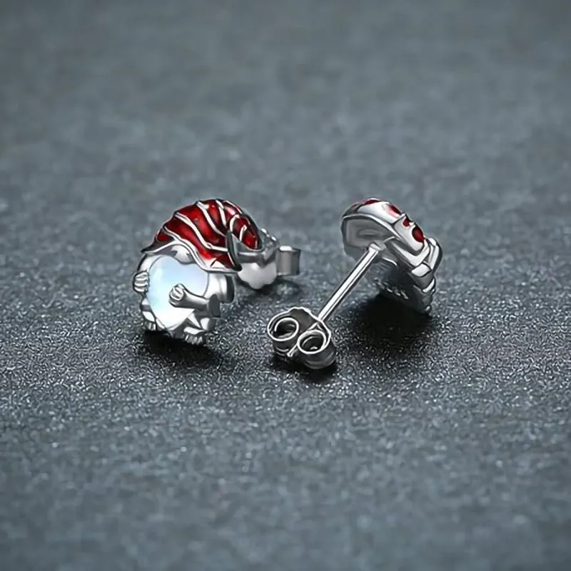 Women's Santa Claus heart-shaped earrings in E4320 white gold colour on copper material