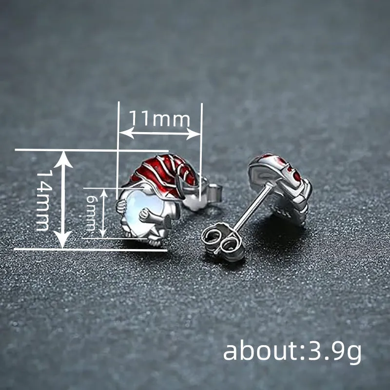 Women's Santa Claus heart-shaped earrings in E4320 white gold colour on copper material