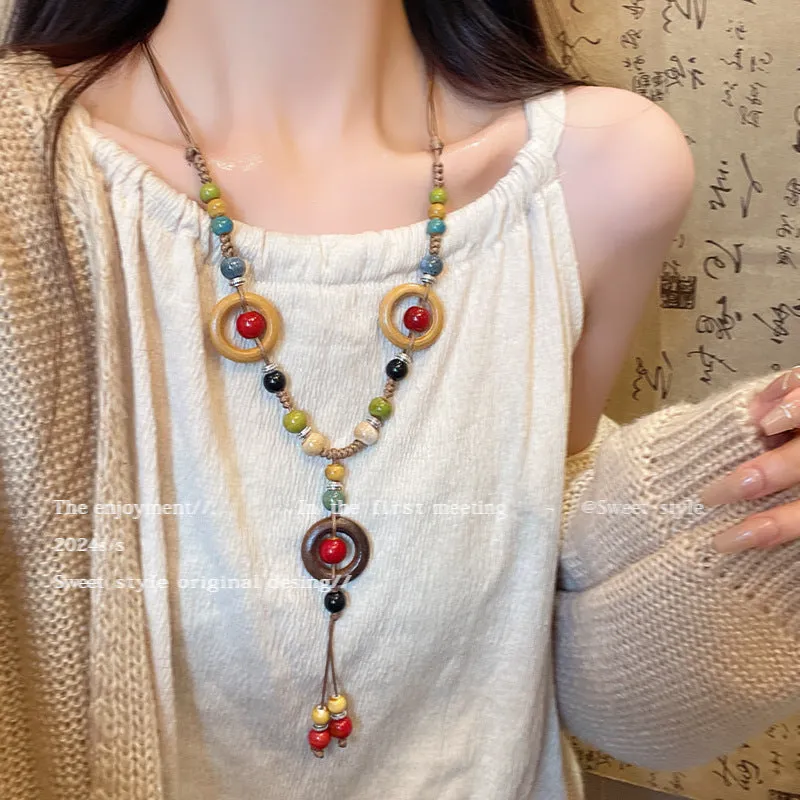 Ceramic butterfly pendant necklace on alloy chain, 31-40cm, sweet insect style, available in blue and white