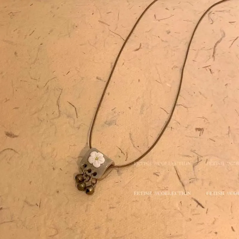 Ceramic butterfly pendant necklace on alloy chain, 31-40cm, sweet insect style, available in blue and white