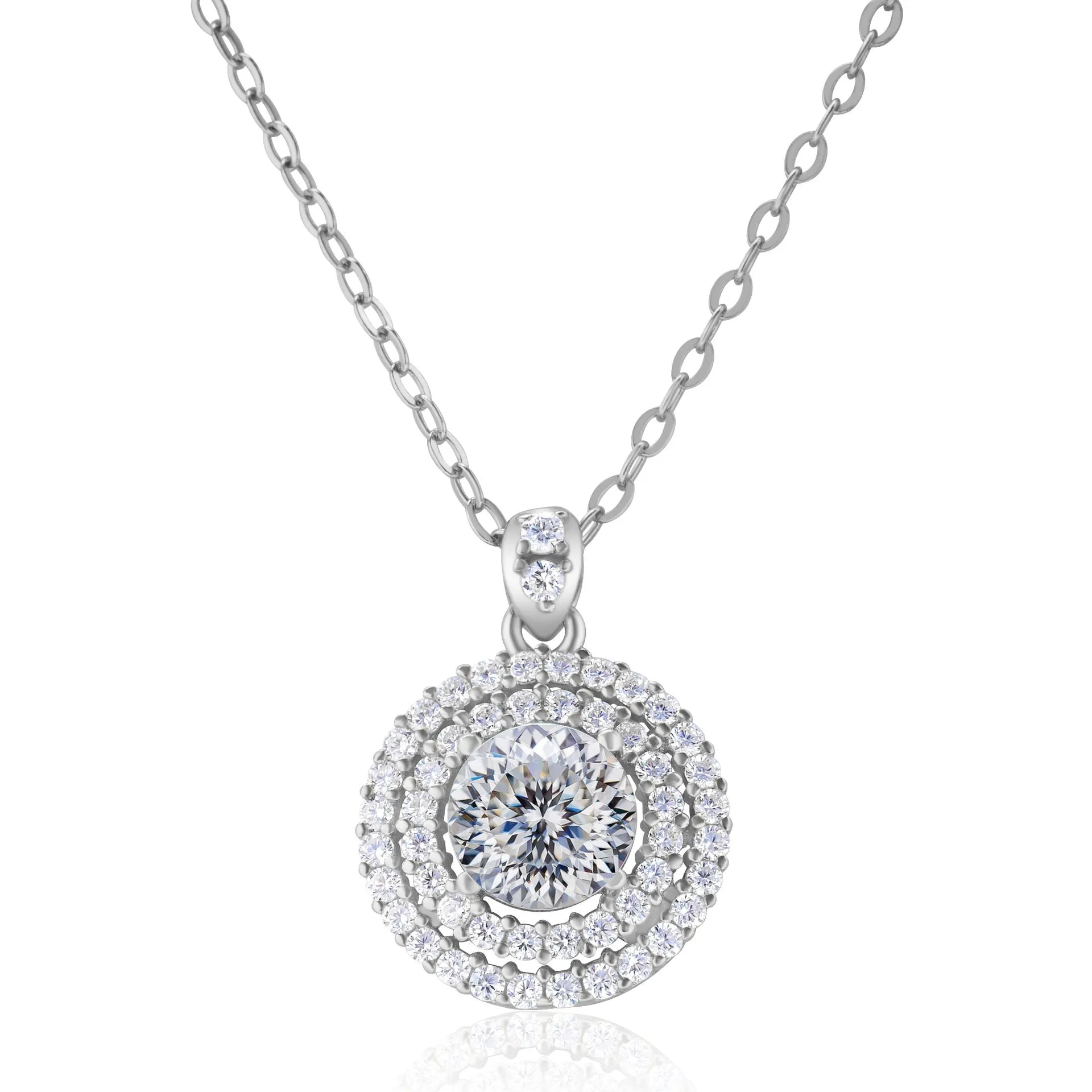 Sterling silver necklace with 1 karat golden yellow inlaid gem pendant