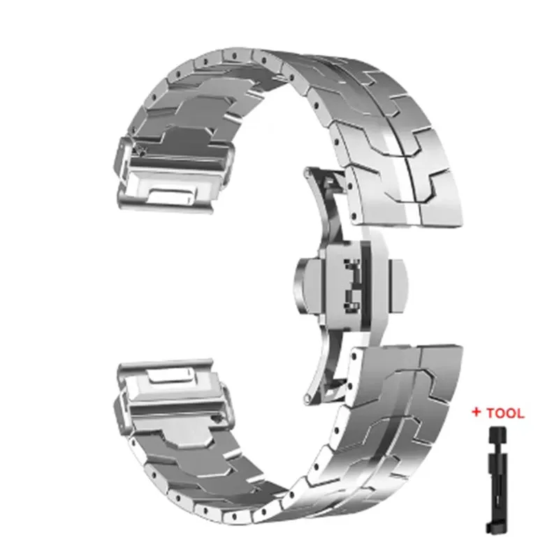 Iron Man solid steel watch strap quick release 22mm black