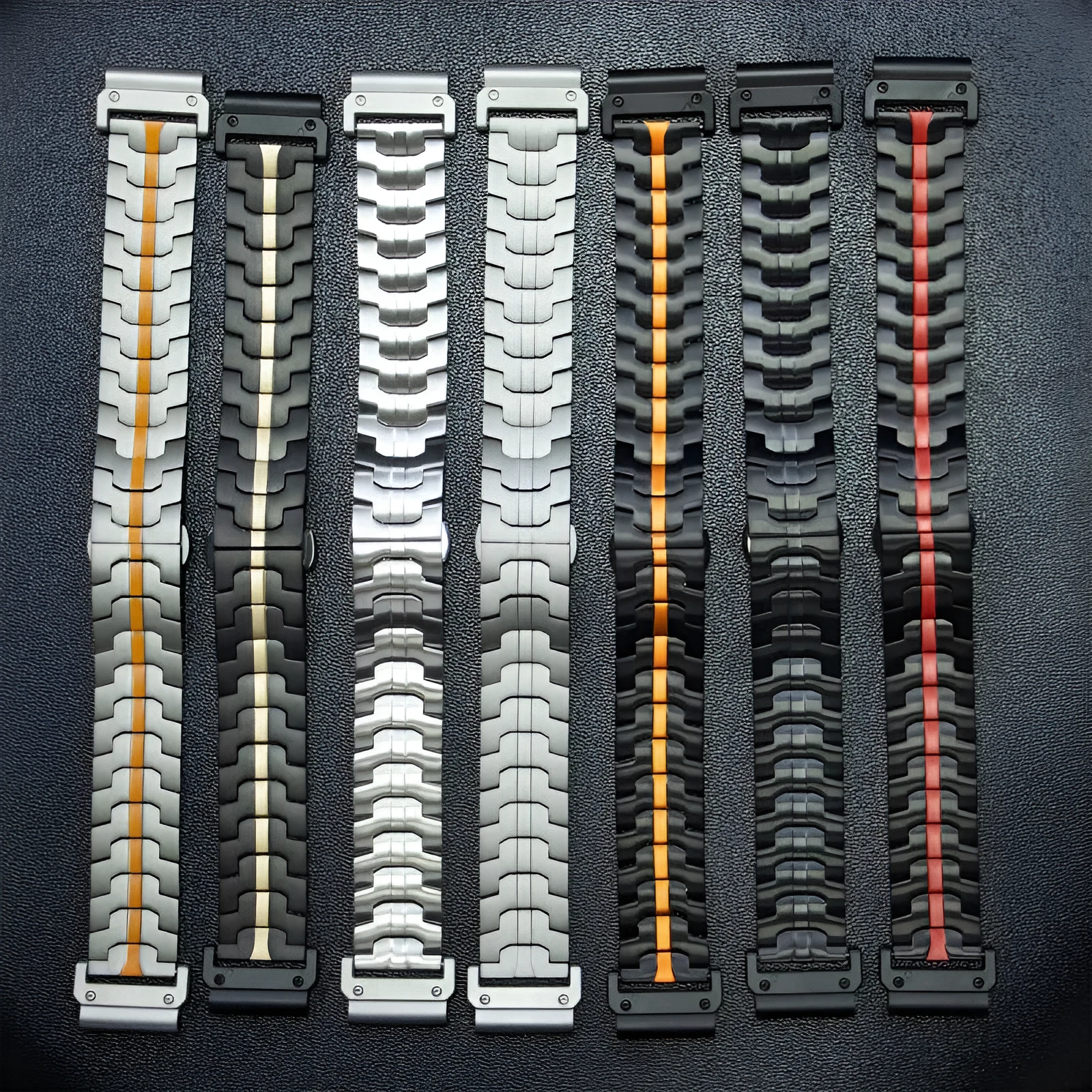 Iron Man solid steel watch strap quick release 22mm black
