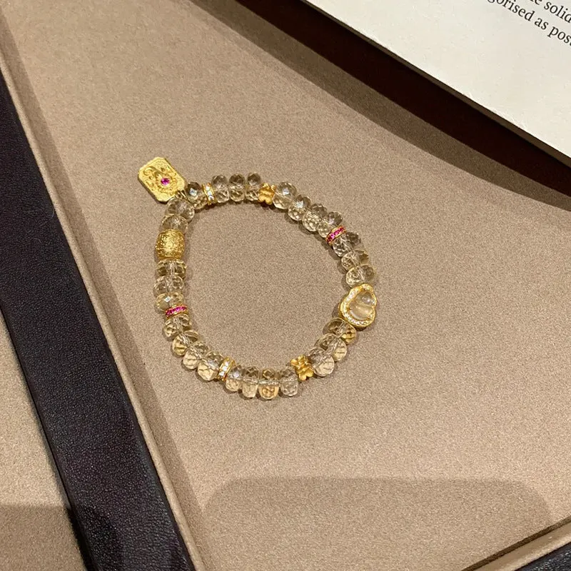 Women's artificial crystal glass bead bracelet geometric design SJSL-0081 wealth comes from all directions colour
