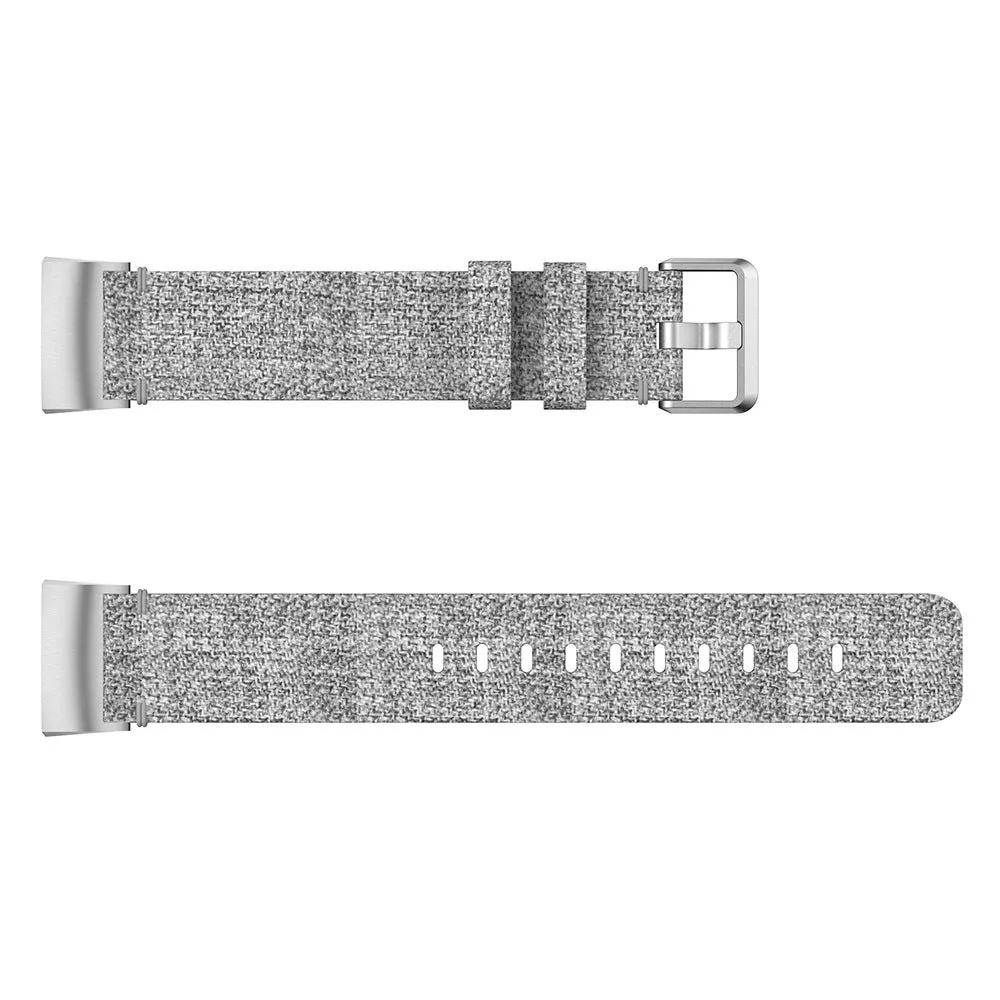 Nylon canvas sports wristband for Fitbit Charge 3 in black with textured strap surface