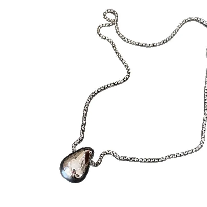 Alloy water drop pendant necklace set for women in simple geometry style with electroplated finish