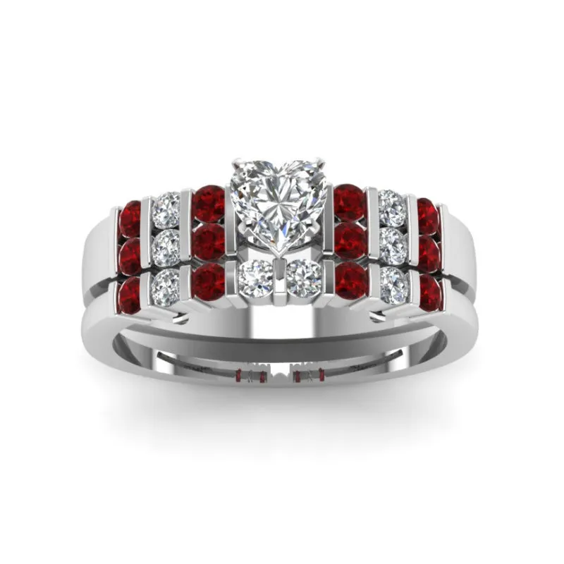 Square love heart-shaped women's ring in alloy with artificial gem inlay, silver colour option, size No 7