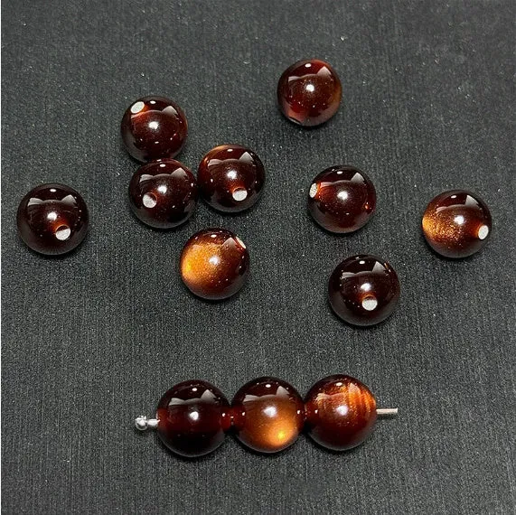 10mm resin cat eye round loose beads in assorted colours for jewellery making