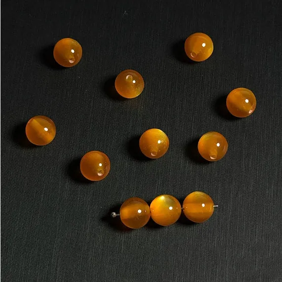 10mm resin cat eye round loose beads in assorted colours for jewellery making