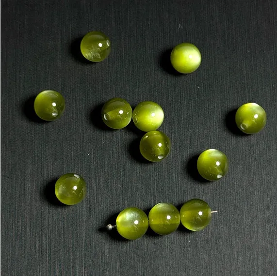 10mm resin cat eye round loose beads in assorted colours for jewellery making