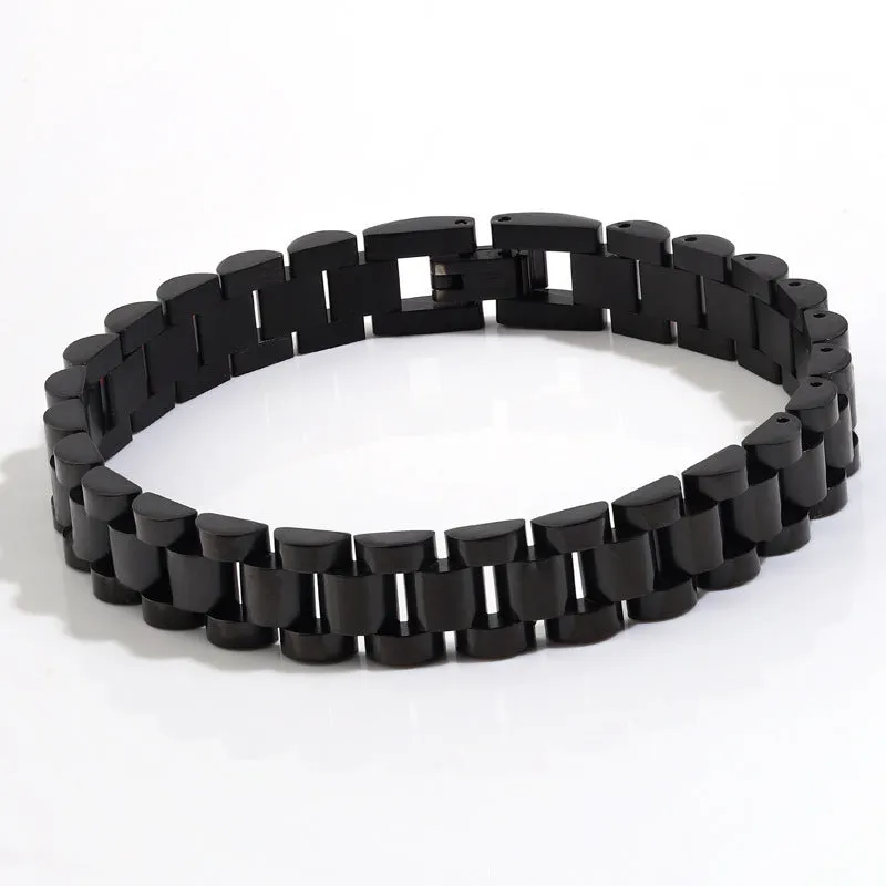 Stainless steel watch band bracelet 10mm width 22cm length electroplated finish gold colour