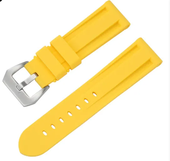 20mm silicone rubber watch strap with silver buckle, available in solid and camouflage colours