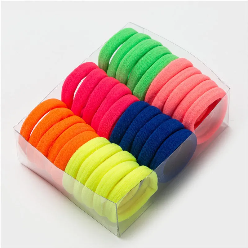 Black root towel hair rings high elastic bulk pack medium 4cm large 5.2cm black mixed colours