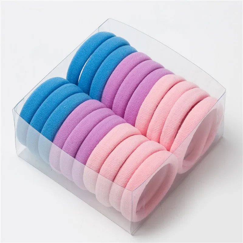 Black root towel hair rings high elastic bulk pack medium 4cm large 5.2cm black mixed colours