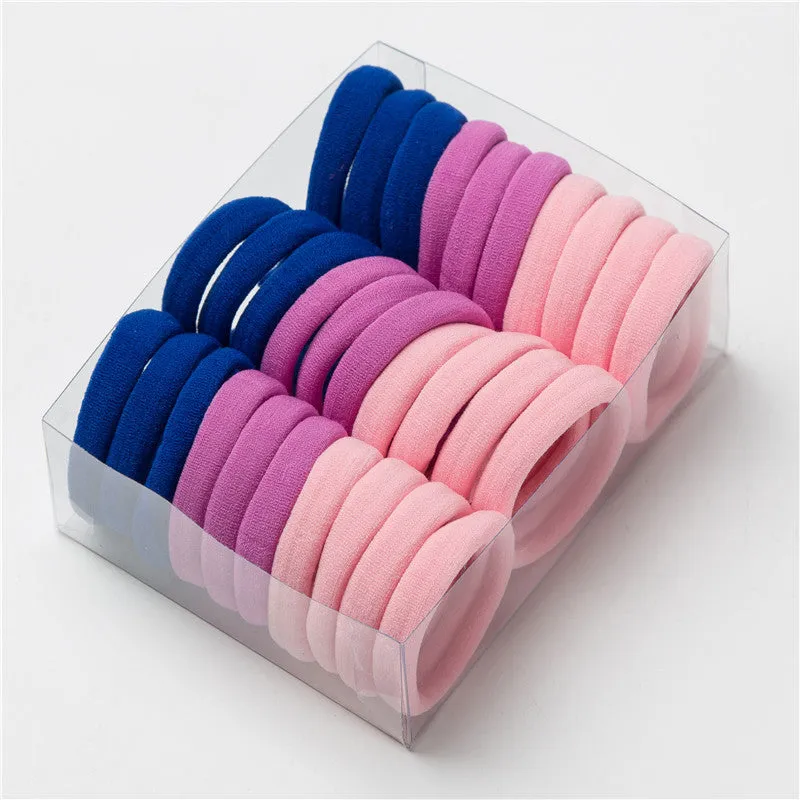 Black root towel hair rings high elastic bulk pack medium 4cm large 5.2cm black mixed colours