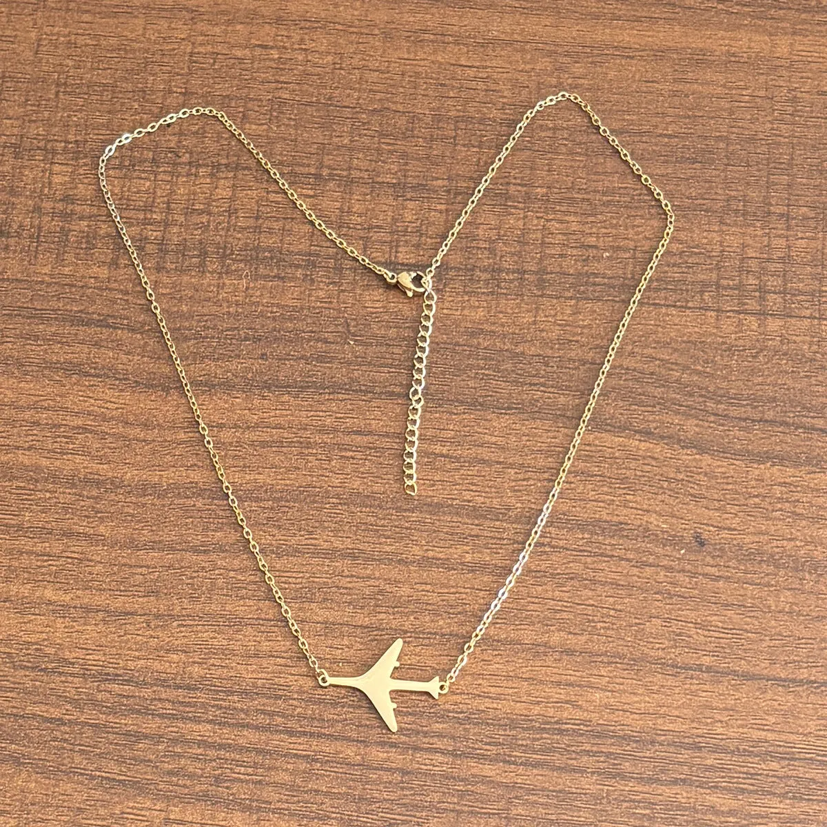 Hollow turtle pendant stainless steel necklace with gold plating and cross-chain style, adjustable 21-50cm