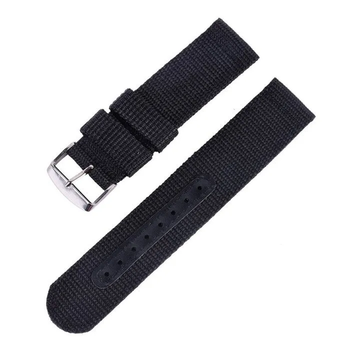 Canvas NATO watch band in black, 1.4mm thick, for outdoor sports