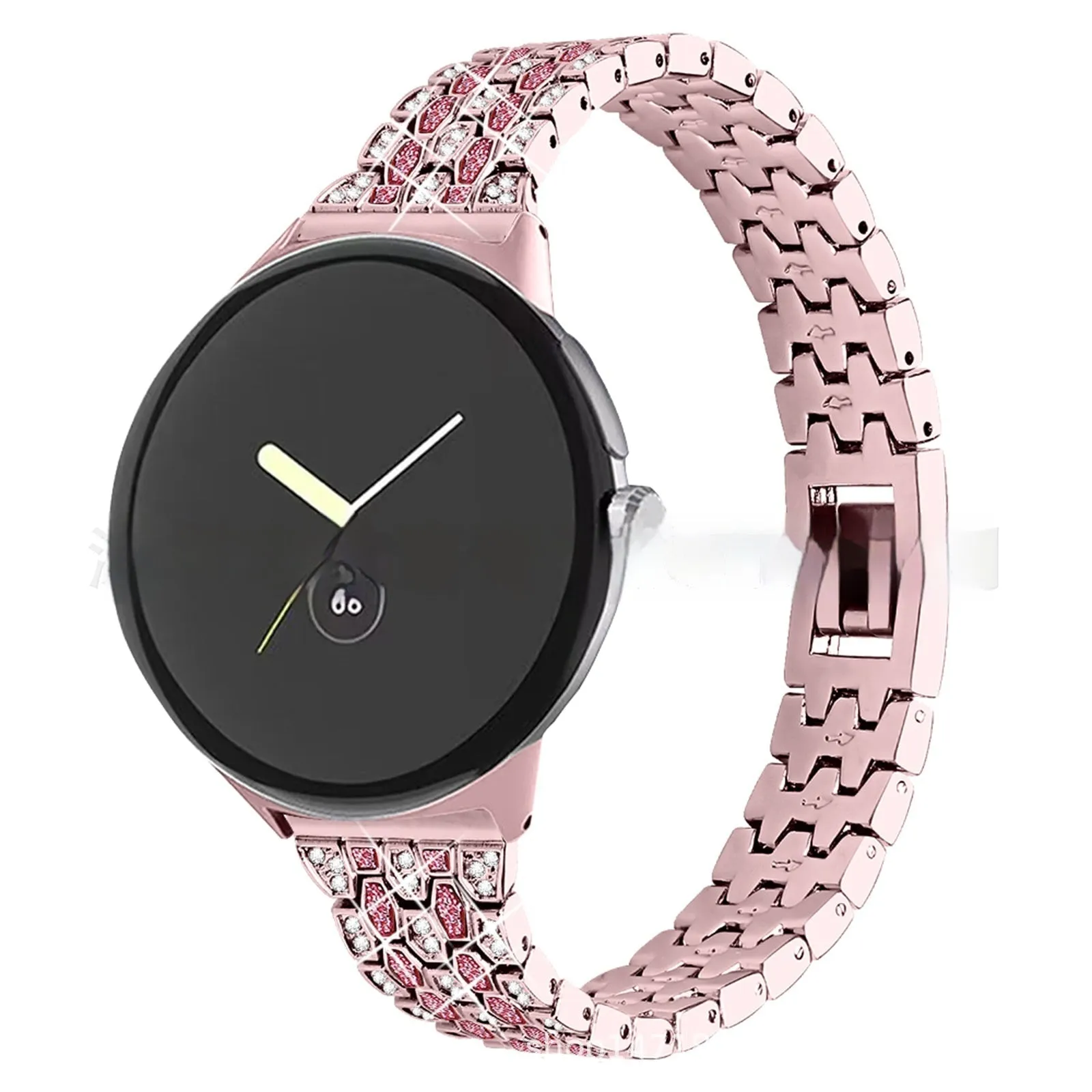 Google Five Beads Three Rows Diamond Replacement Strap for Pixel and Pixel 2, rose pink colour