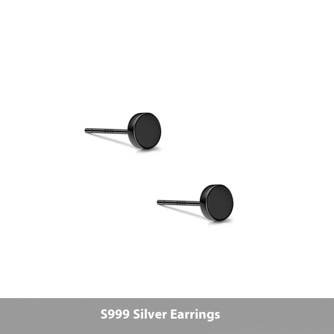 S999 sterling silver flat ear bone studs in geometric round design