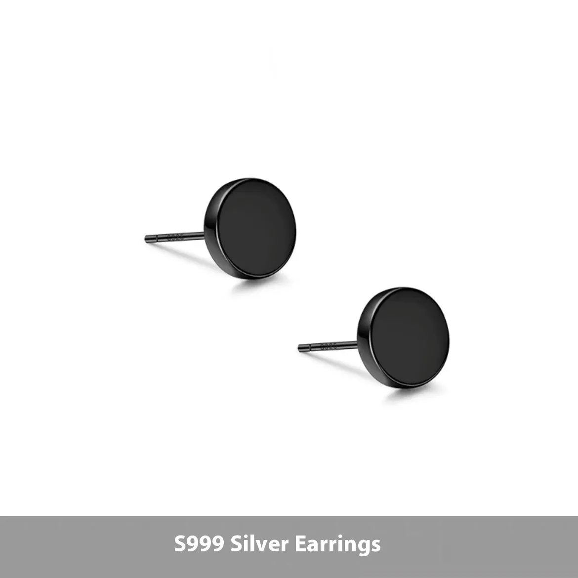 S999 sterling silver flat ear bone studs in geometric round design