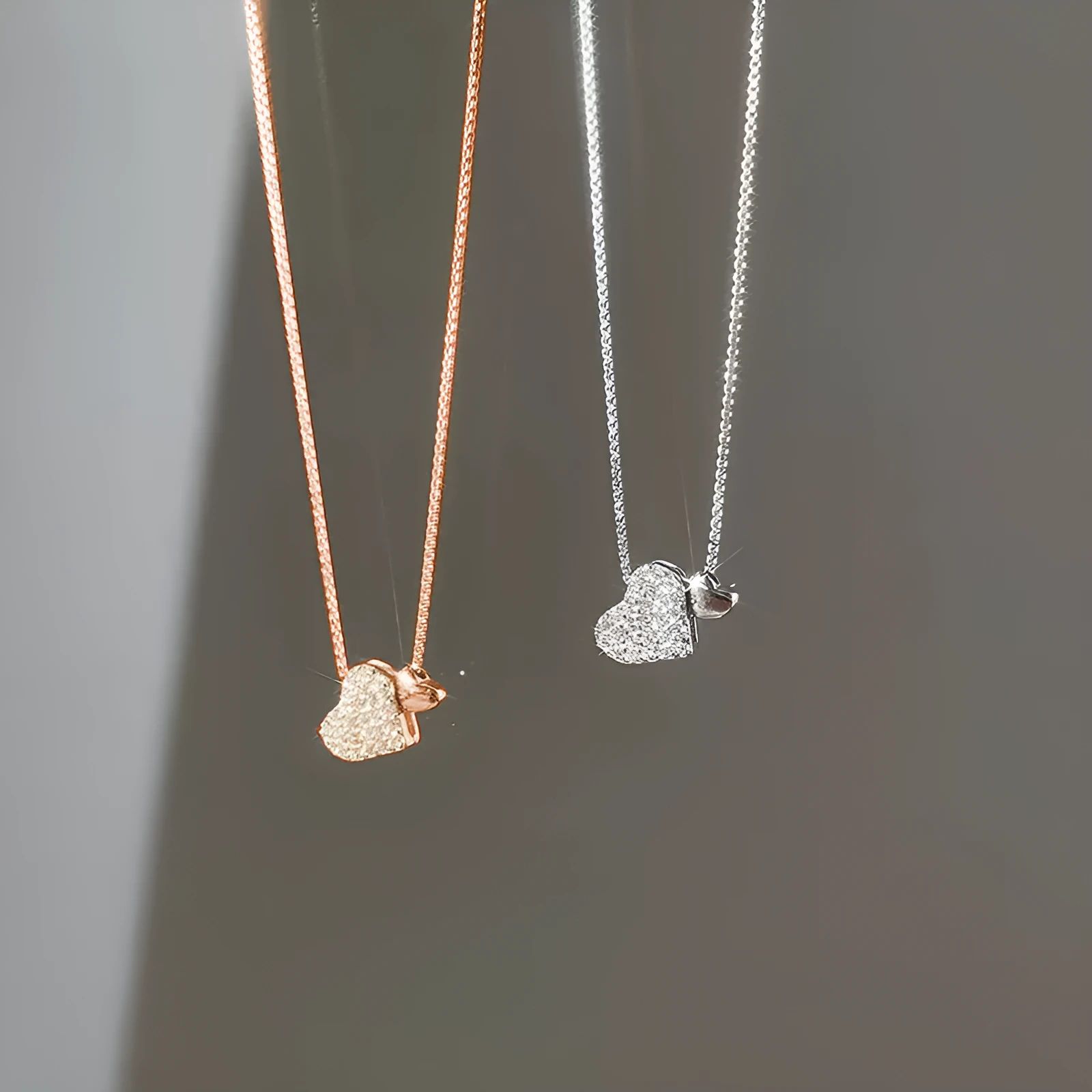 Double love necklace for women, copper geometric pendant with starry sky motif, clavicle chain, platinum finish