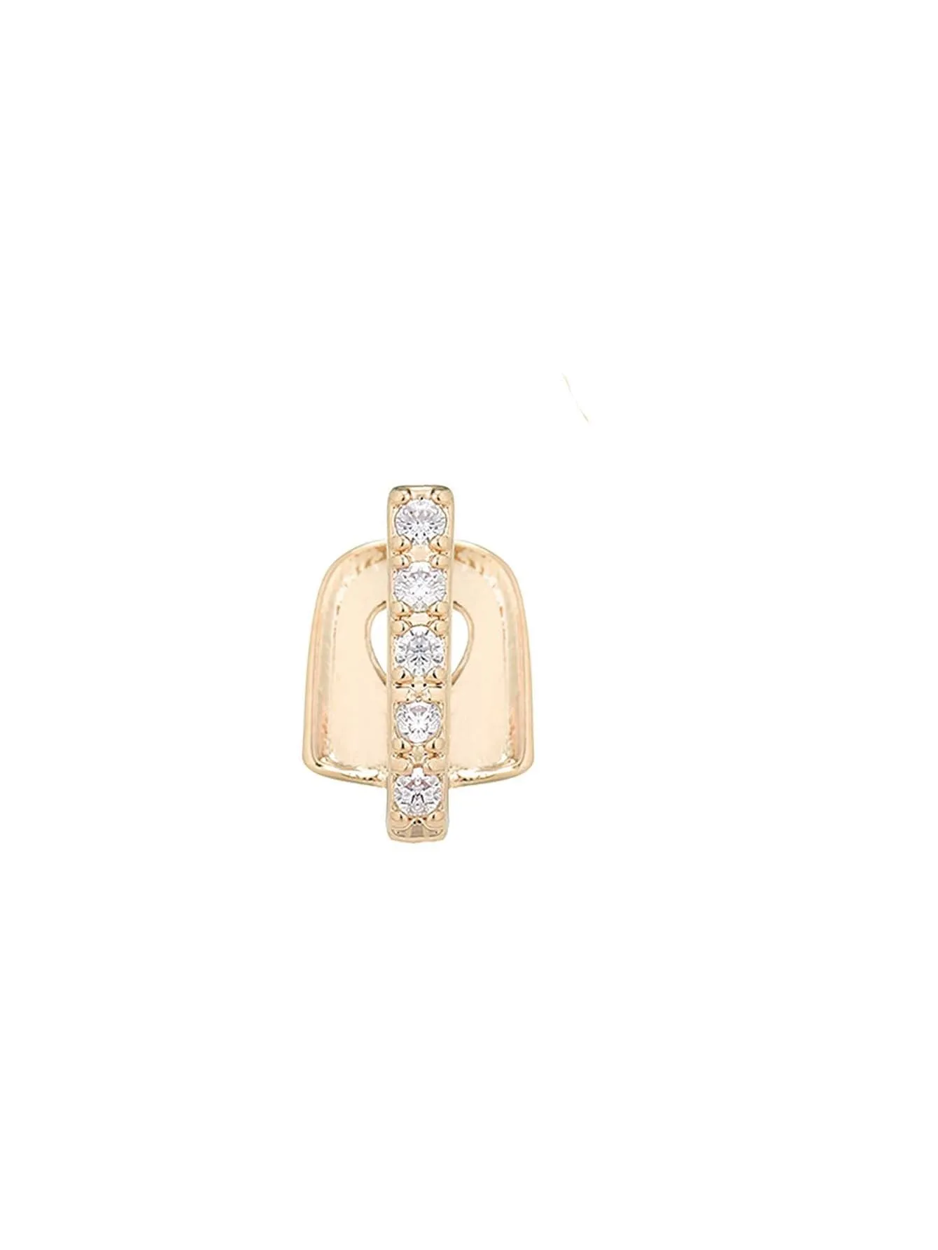 Hollow-out love double fight heart-shaped tooth socket in gold copper electroplating