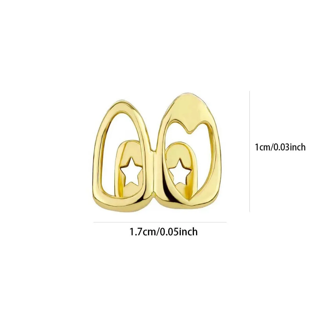 Hollow-out love double fight heart-shaped tooth socket in gold copper electroplating