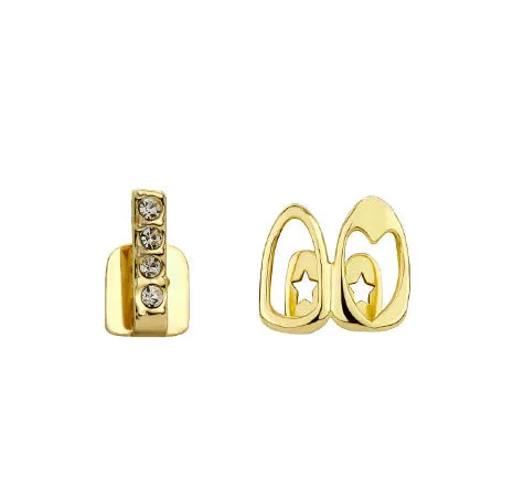 Hollow-out love double fight heart-shaped tooth socket in gold copper electroplating