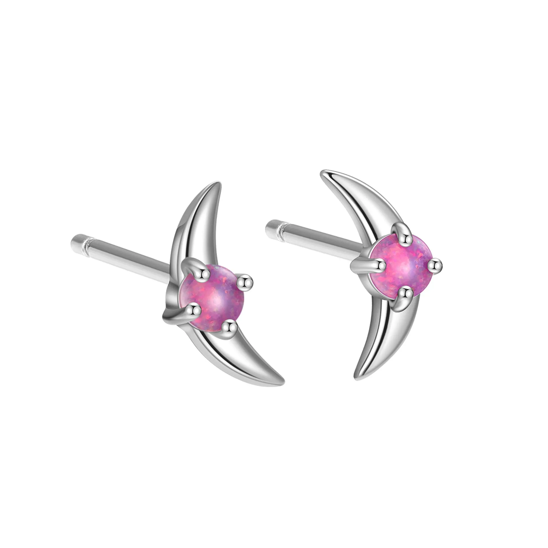 Women's geometric earrings in 925 silver with electroplated gold or platinum finish and coloured stone accents.