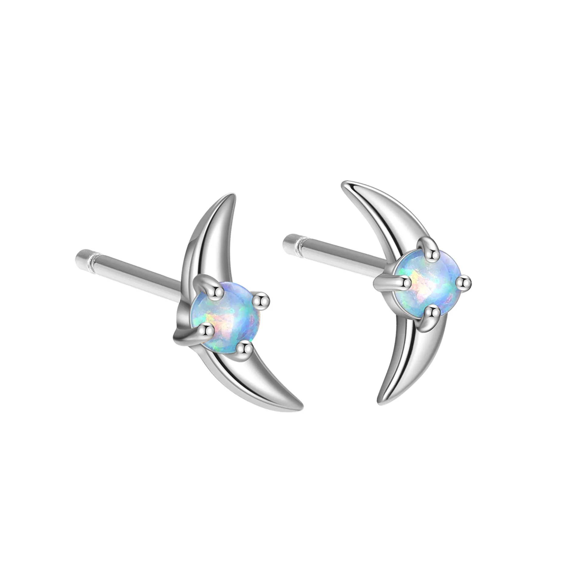 Women's geometric earrings in 925 silver with electroplated gold or platinum finish and coloured stone accents.