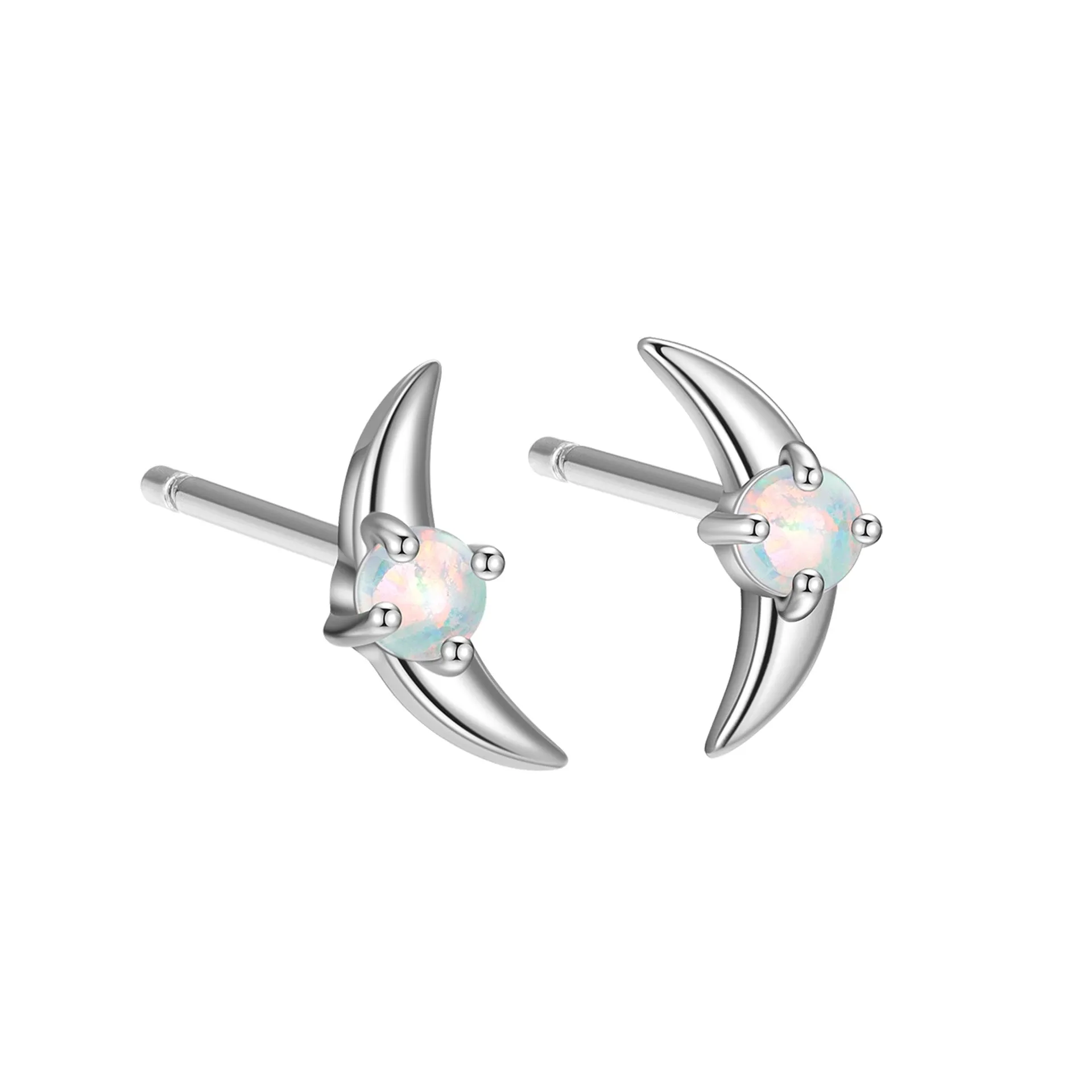 Women's geometric earrings in 925 silver with electroplated gold or platinum finish and coloured stone accents.