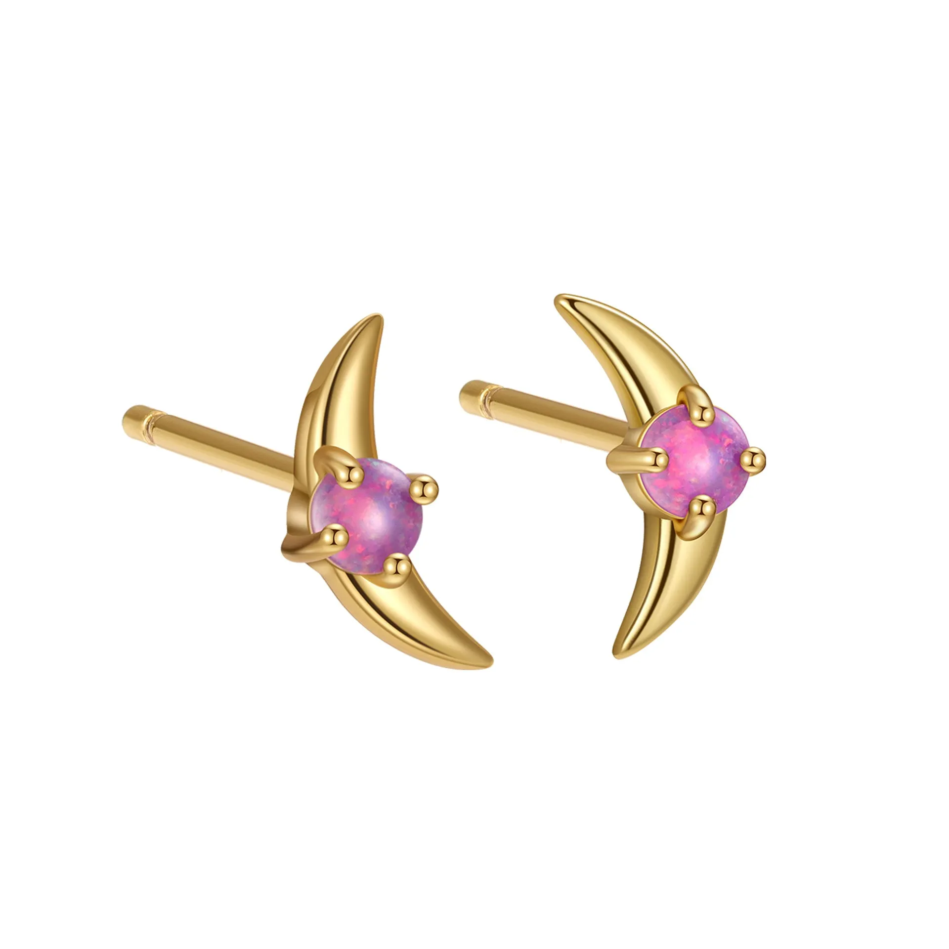 Women's geometric earrings in 925 silver with electroplated gold or platinum finish and coloured stone accents.