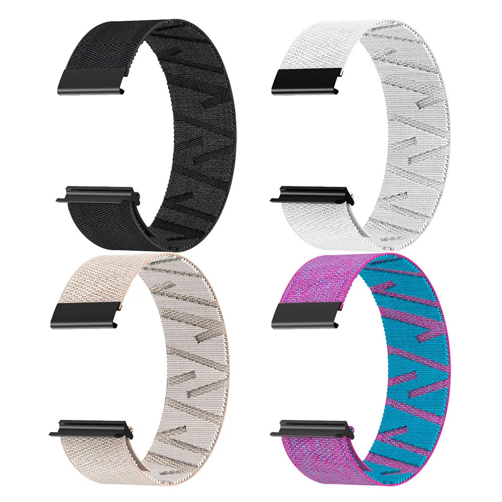 Geometric woven nylon sports watch strap for Whoop 5.0 in black