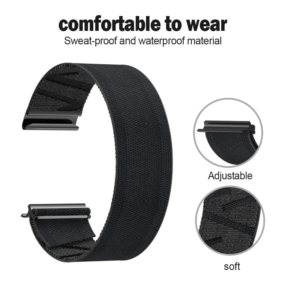 Geometric woven nylon sports watch strap for Whoop 5.0 in black