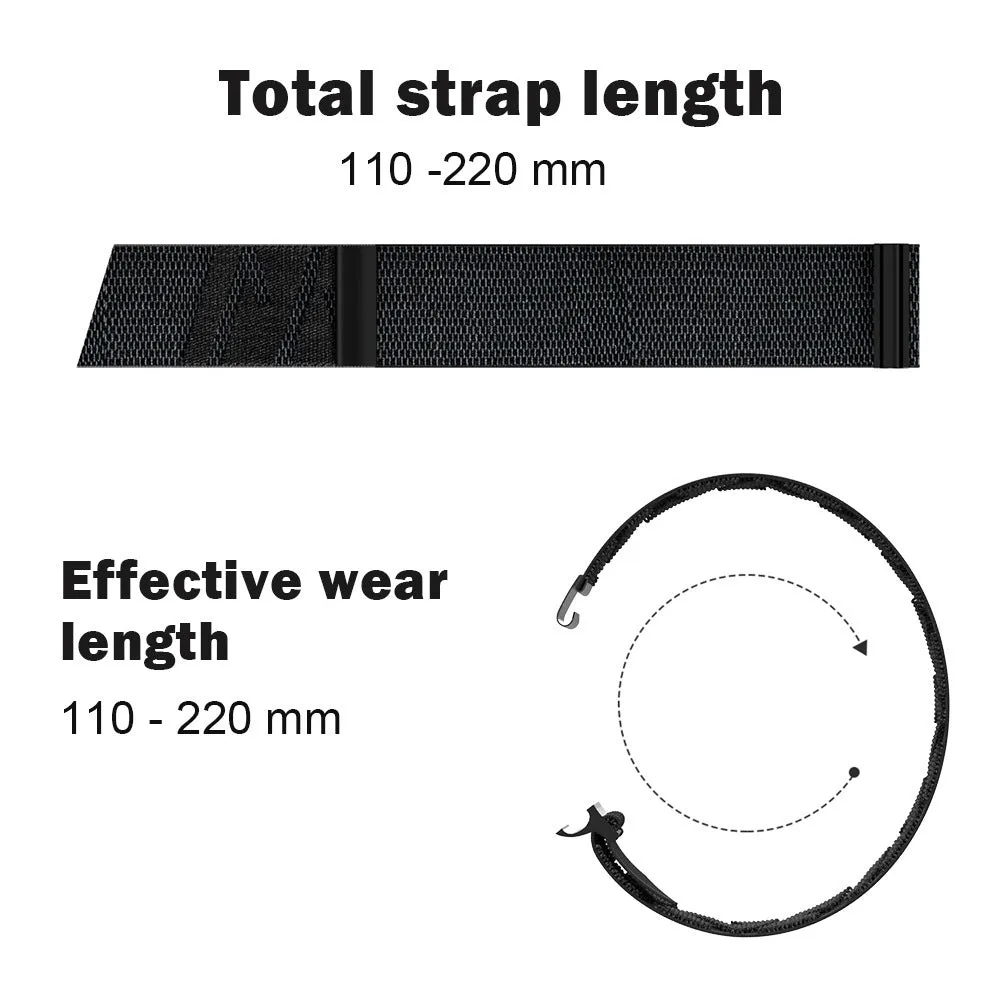 Geometric woven nylon sports watch strap for Whoop 5.0 in black