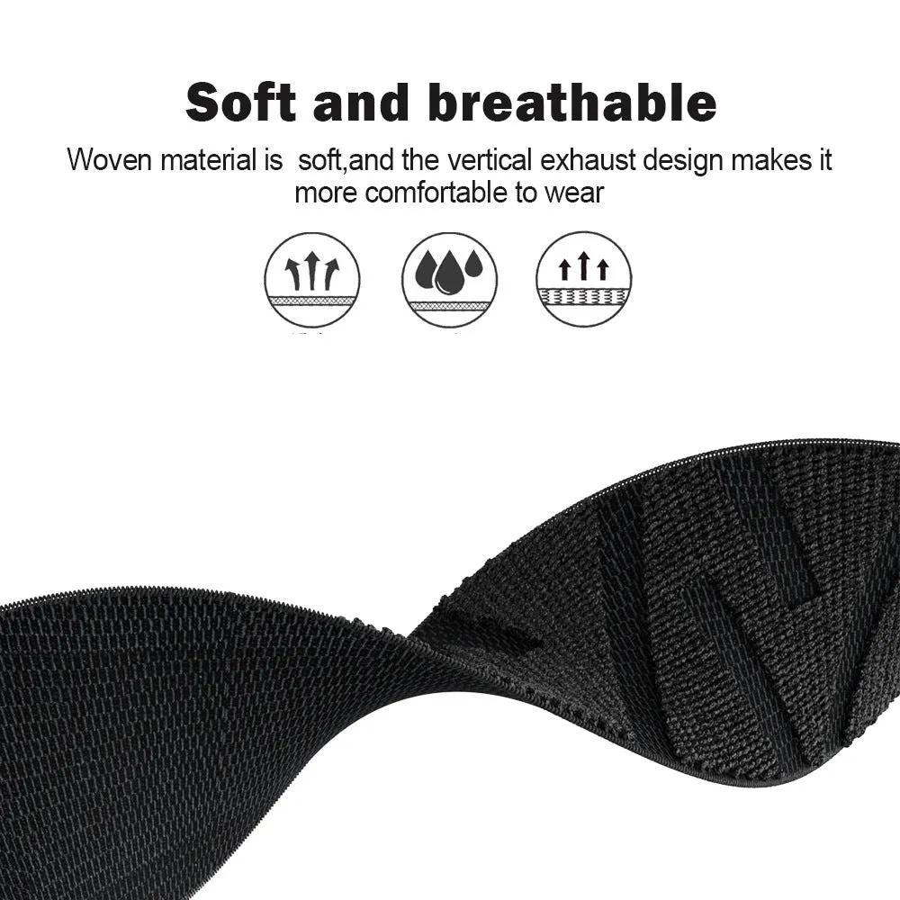 Geometric woven nylon sports watch strap for Whoop 5.0 in black