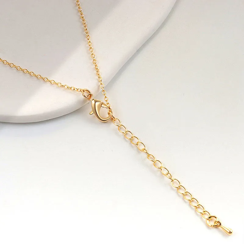 Women's gold electroplated copper zodiac constellation pendant necklace on O-ring chain
