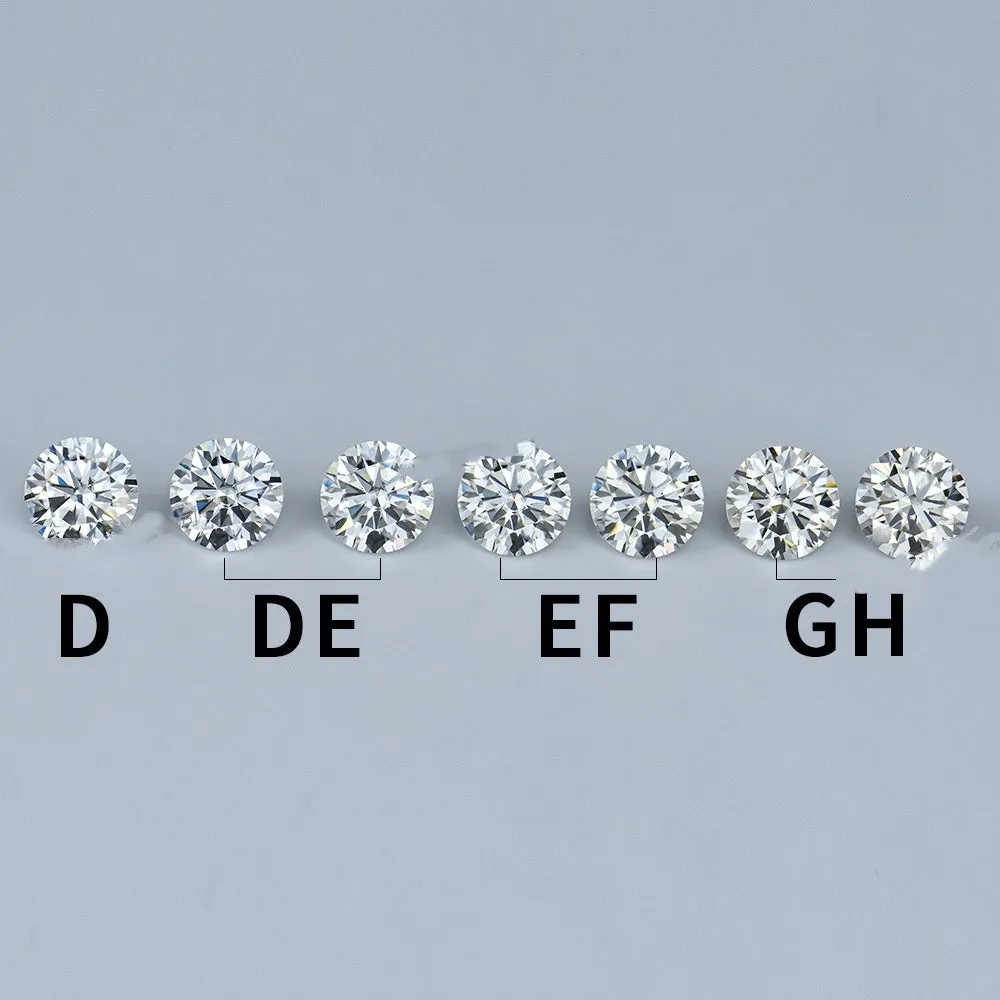 Round moissanite gem stone with eight hearts and eight arrows faceting on dark background