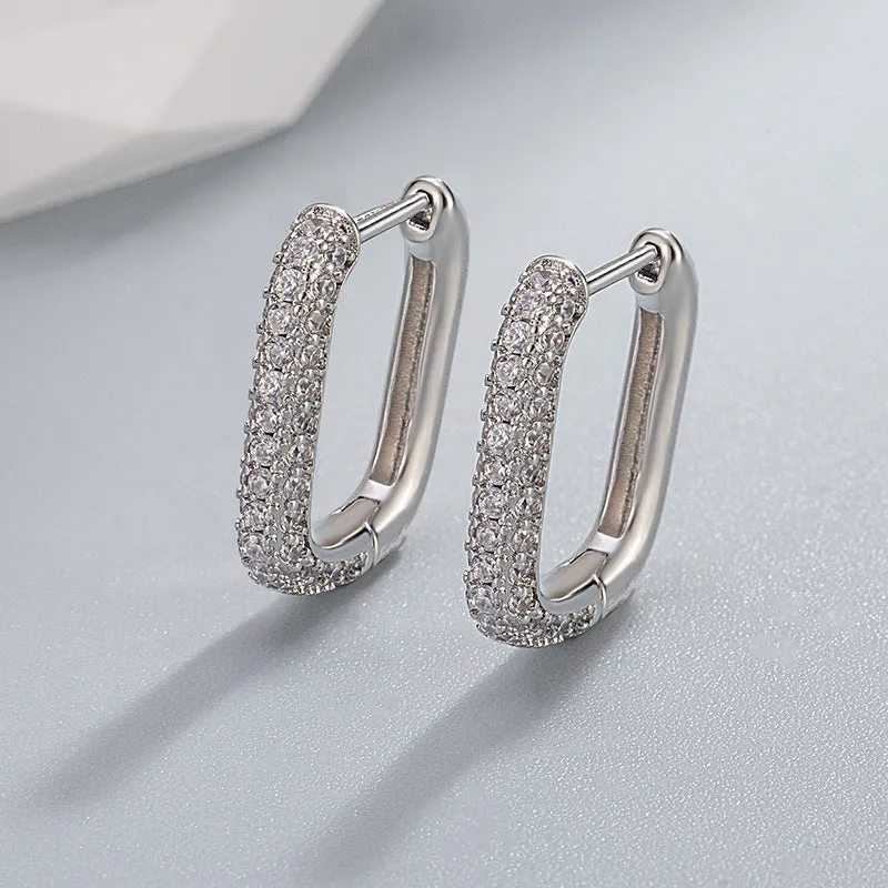 U-shaped women's ear clip in copper with white gold or yellow gold finish for non-pierced wear