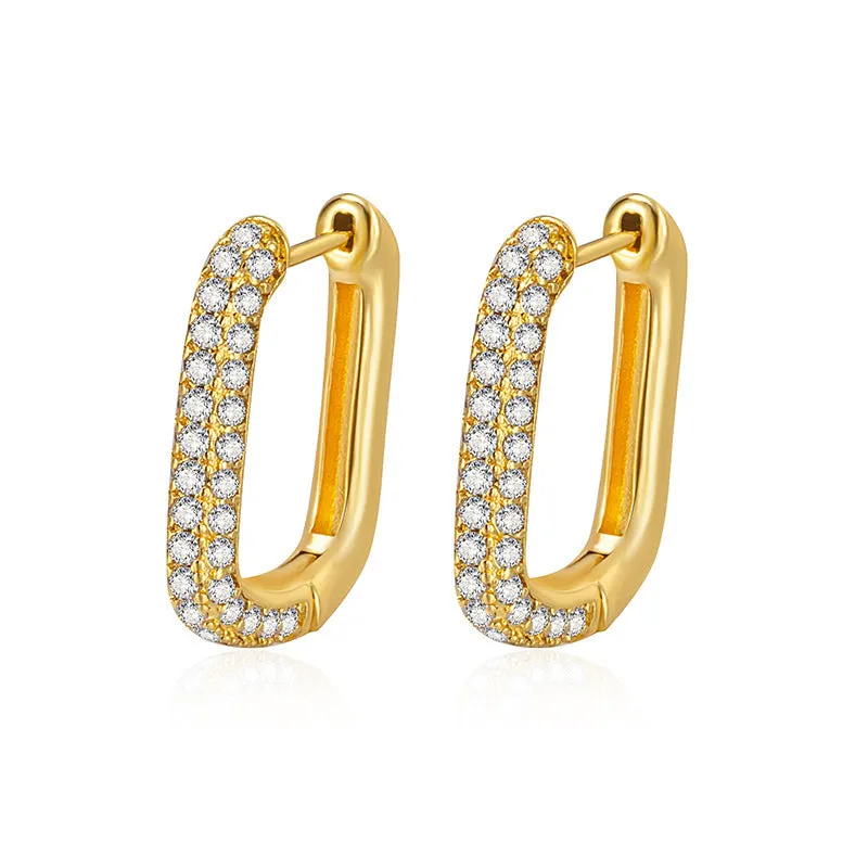 U-shaped women's ear clip in copper with white gold or yellow gold finish for non-pierced wear