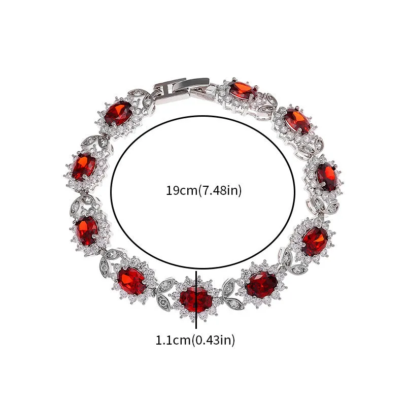 Personality Trend women's simple inlaid zircon bracelet in black onyx colour, electroplated alloy construction.