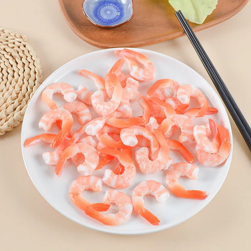 Simulation seafood shrimp keychain in PVC injection moulding, 1.5cm thick, modern simplicity style