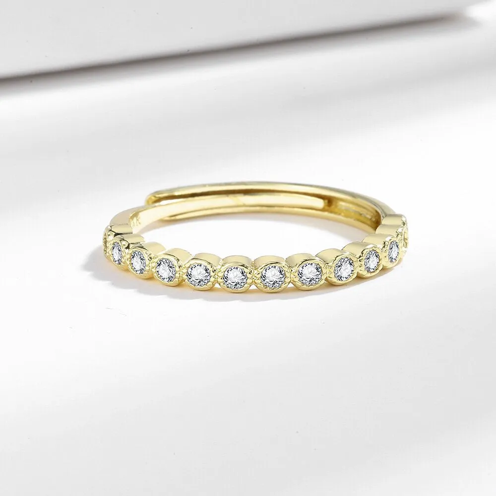 Simple women's light luxury diamond tail ring in white gold colour, electroplated copper, open mouth geometric shape
