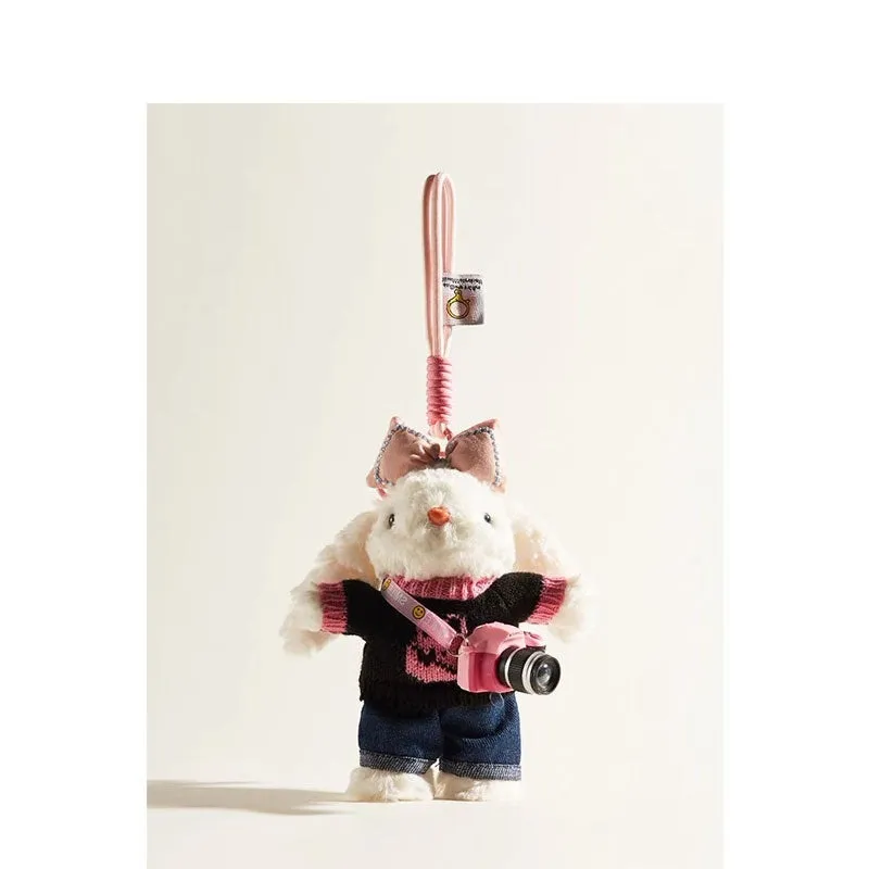 Plush key chain rabbit doll cartoon pendant soft plush material keyring
