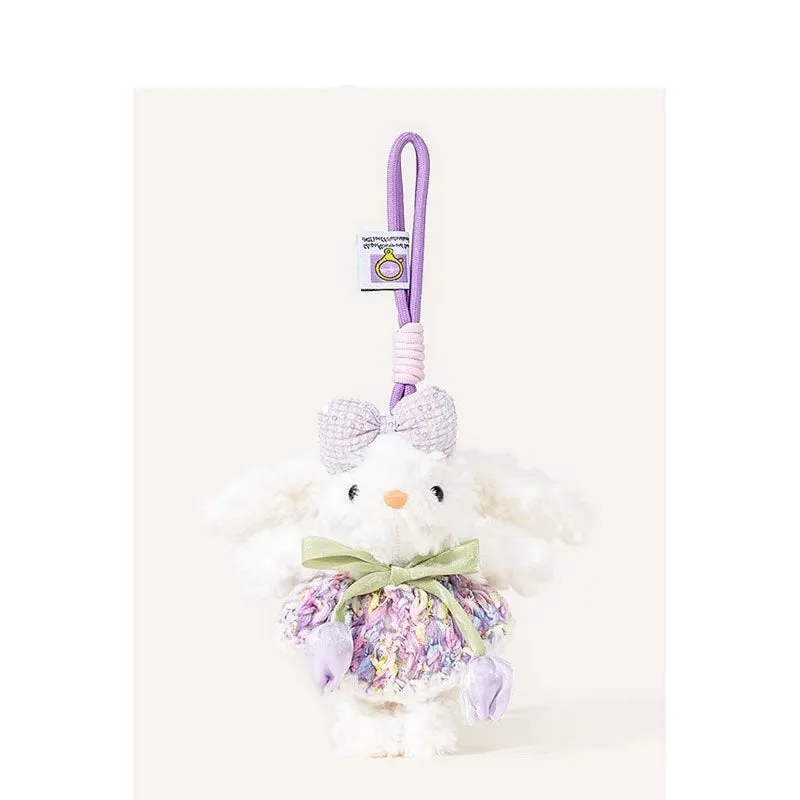 Plush key chain rabbit doll cartoon pendant soft plush material keyring