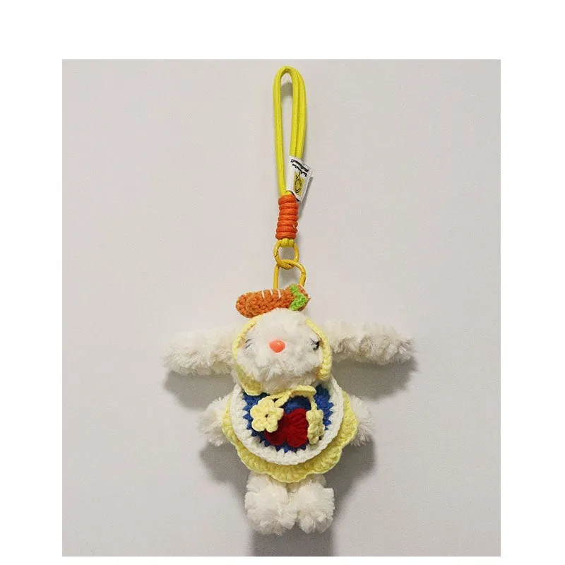 Plush key chain rabbit doll cartoon pendant soft plush material keyring