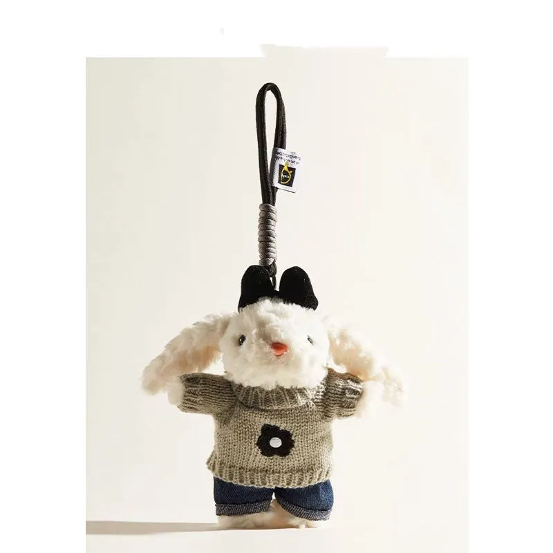 Plush key chain rabbit doll cartoon pendant soft plush material keyring